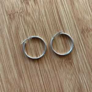 White gold hoops